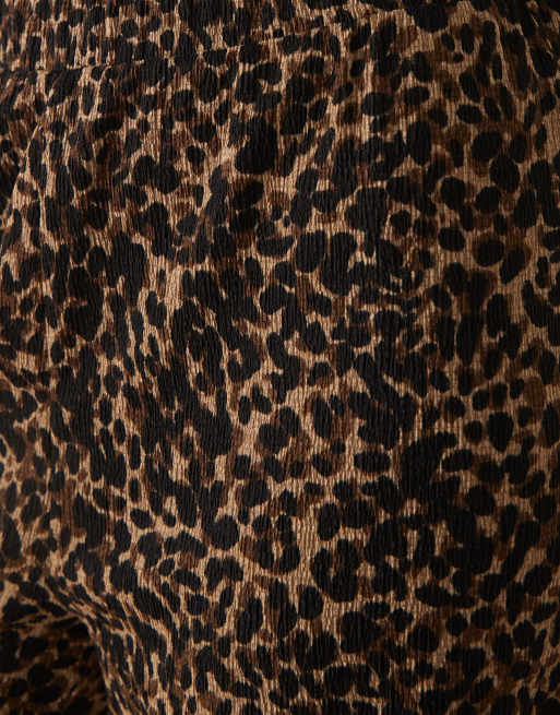 JDY wide leg textured pants in leopard print, 4 of 5