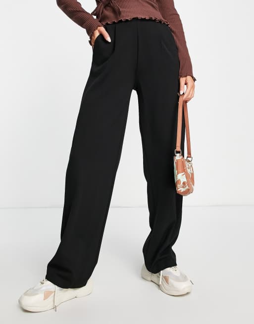 JDY wide leg trousers in black | ASOS