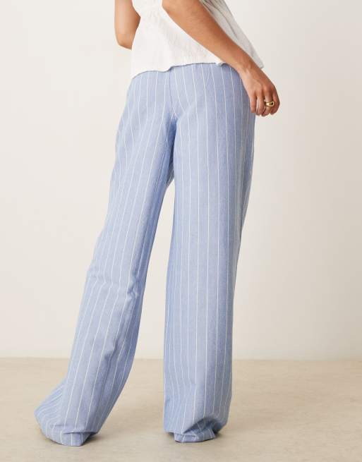 JDY wide leg trousers in light blue stripes, 4 of 5