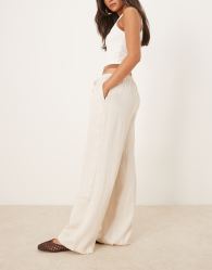 JDY wide leg trousers in stone