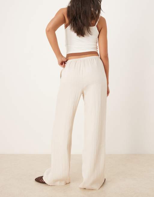 JDY wide leg trousers in stone, 5 of 5