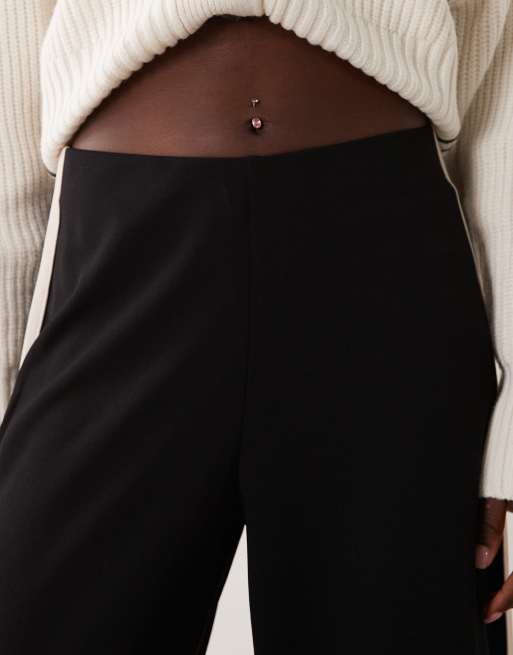 JDY wide leg trousers with side stripe in black, 5 of 5