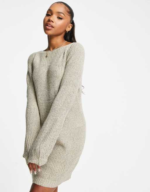 Knitted dress beige sale