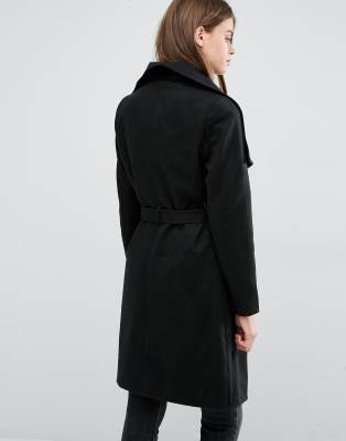 womens black wrap coats