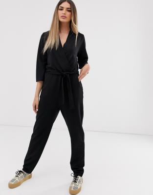 long sleeve black romper short