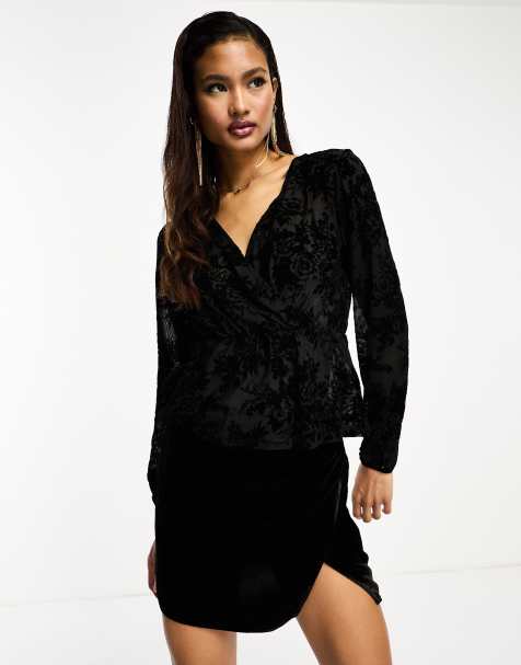 Asos black shop evening tops