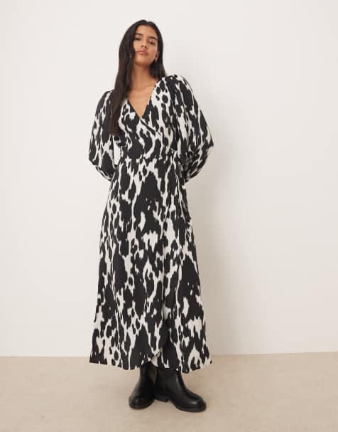 JDY wrap midaxi dress in abstract print - view 1