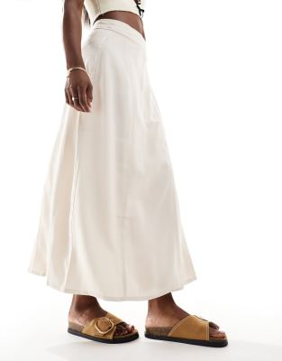 JDY JDY wrap tie detail skirt in stone-Neutral