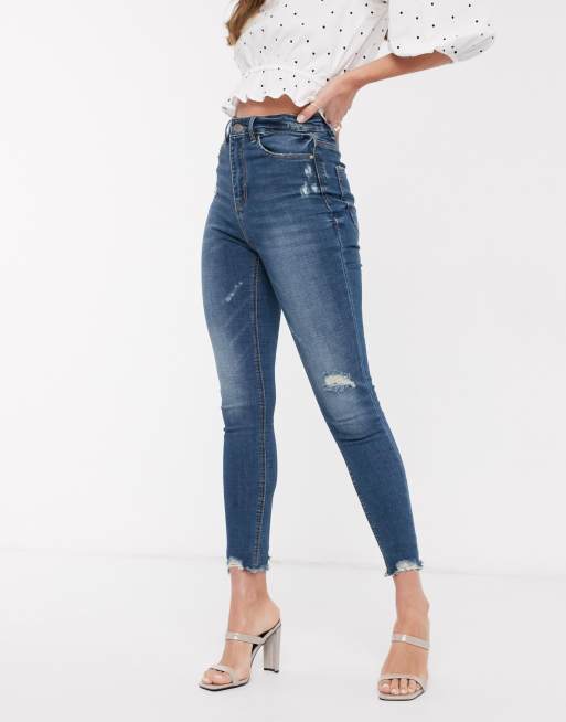 Jeans i midwash med meget høj talje fra Stradivarius