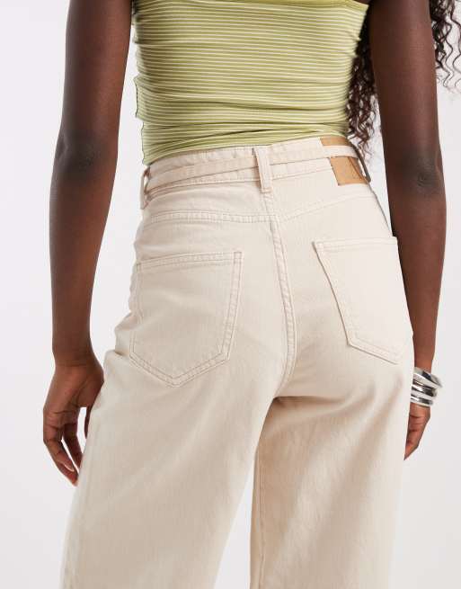 jeans large à taille nouée en écru, 5 de 5
