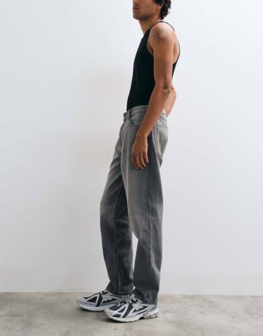 Jeans med lige ben i forvasket grå fra ASOS DESIGN, 3 af 5