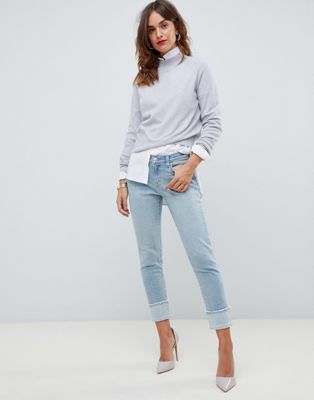 Jeans med lige ben og fold ved anklen fra J Brand Sadey-Blå