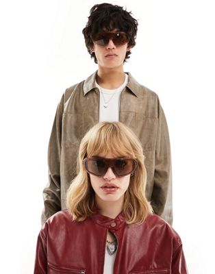Jeepers Peeper racer sunglasses in brown - ASOS Price Checker