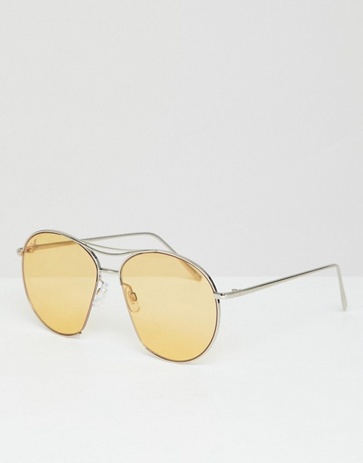 jeepers peeper round sunglasses with yellow lenses