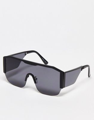 Jeepers Peeper square visor sunglasses in black - ASOS Price Checker