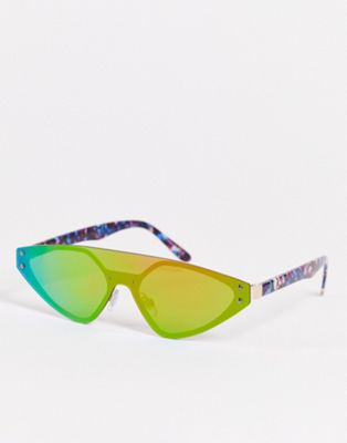 Jeepers Peepers angular shield sunglasses in mirrored lens