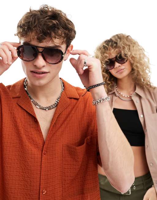 Jeepers Peepers aviator sunglasses in black/tortoiseshell, 3 of 4