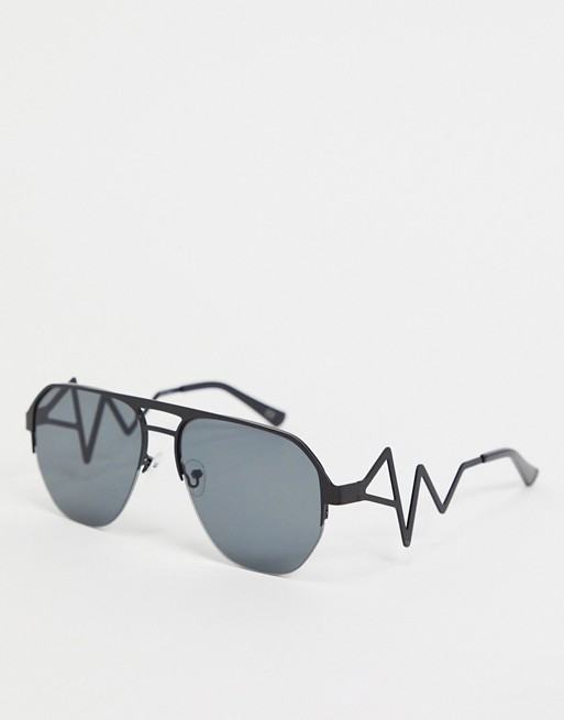 Jeepers Peepers aviator sunglasses in black