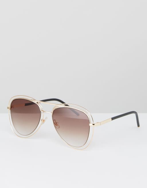 Jeepers Peepers aviator sunglasses in gold ASOS