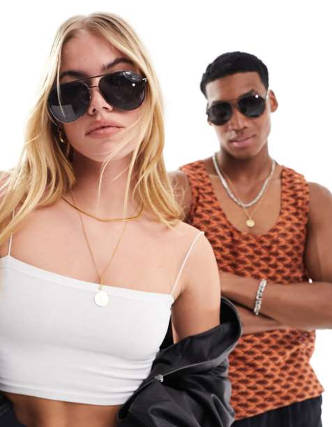 Jeepers Peepers aviator sunglasses in gunmetal - view 1