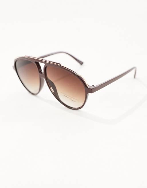 Jeepers Peepers - Aviator zonnebril in bruin, 3 van 4