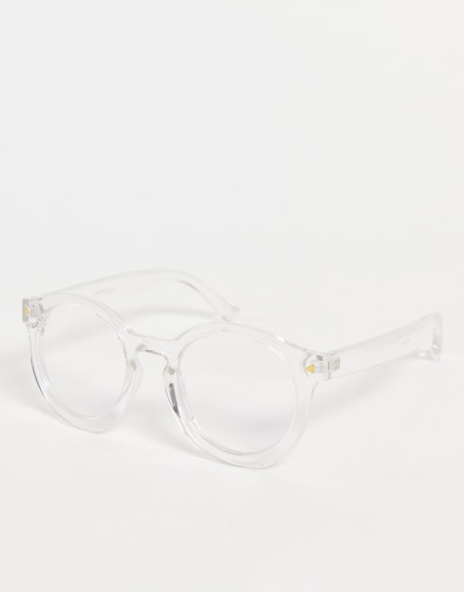 Jeepers Peepers – Brille mit rundem, durchsichtigem Gestell und Blaulichtfilter