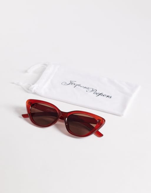Jeepers Peepers – Bruna, grova solglasögon i cateye-modell , 3 av 3