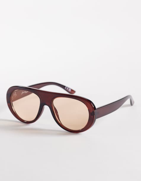 Jeepers Peepers - Brune runde solbriller med flad top - view 1