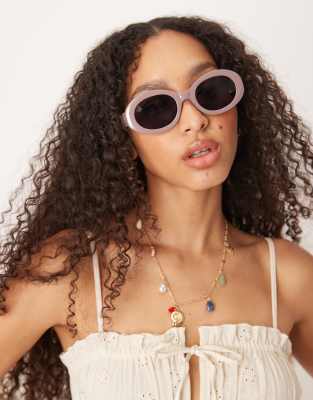 Jeepers Peepers - Bubble - Lunettes de soleil ovales - Taupe-rose