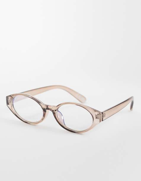 Jeepers Peepers cat eye clear lens glasses in smokey grey - view 1