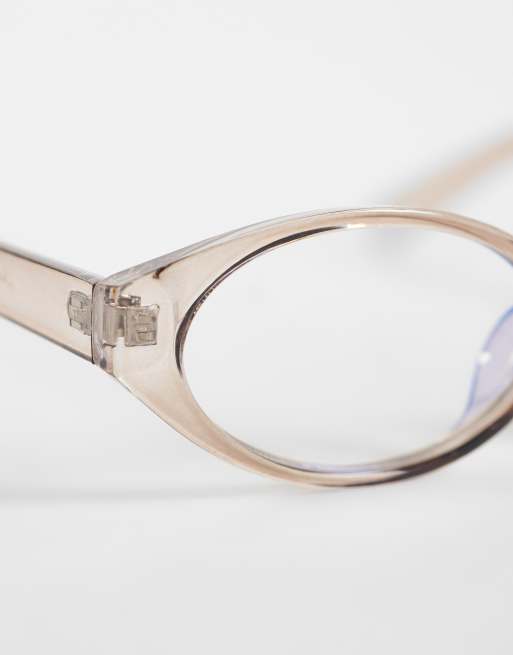 Jeepers Peepers cat eye clear lens glasses in smokey grey, 2 of 3