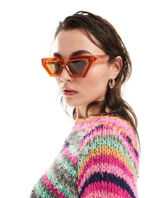 cat eye sunglasses in orange