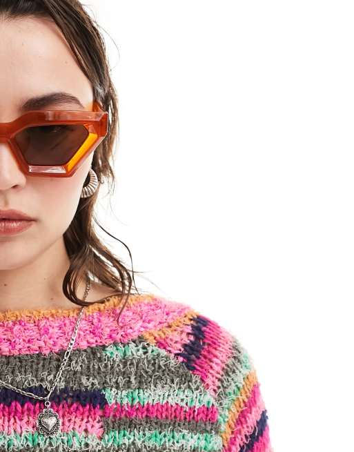Jeepers Peepers cat eye sunglasses in orange, 3 of 4