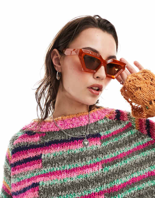Jeepers Peepers cat eye sunglasses in orange, 4 of 4
