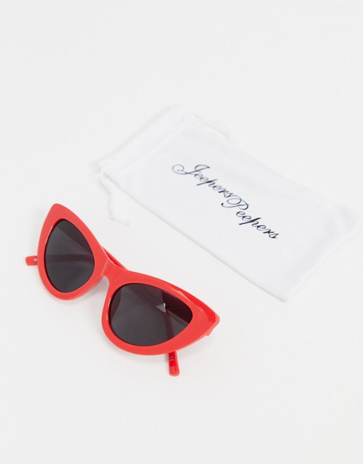 Jeepers Peepers cat eye sunglasses in red