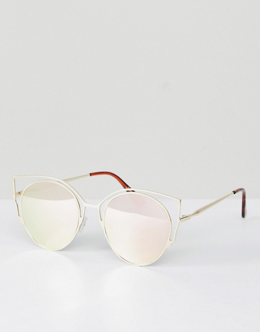 Jeepers Peepers cat eye sunglasses in rose gold
