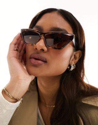 Jeepers Peepers cat eye sunglasses in tortoiseshell - ASOS Price Checker