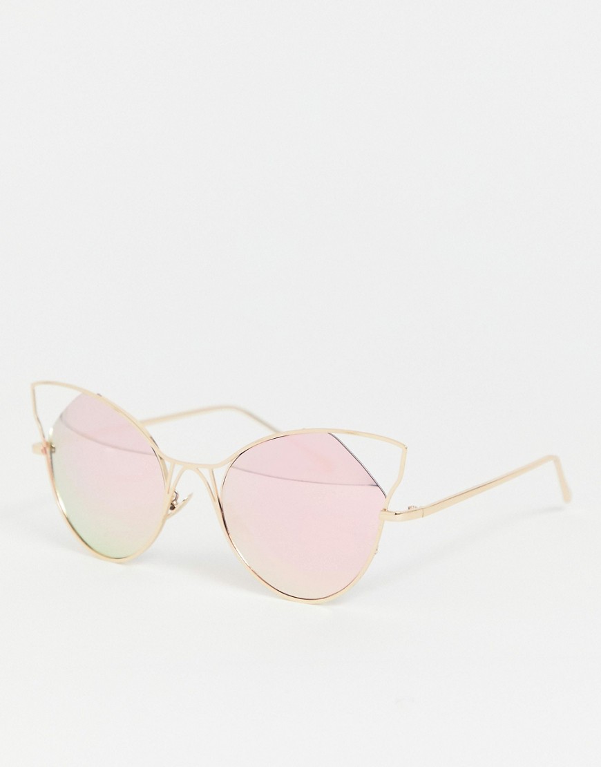 Jeepers Peepers - Cat eye-zonnebril met spiegelglazen-Goud
