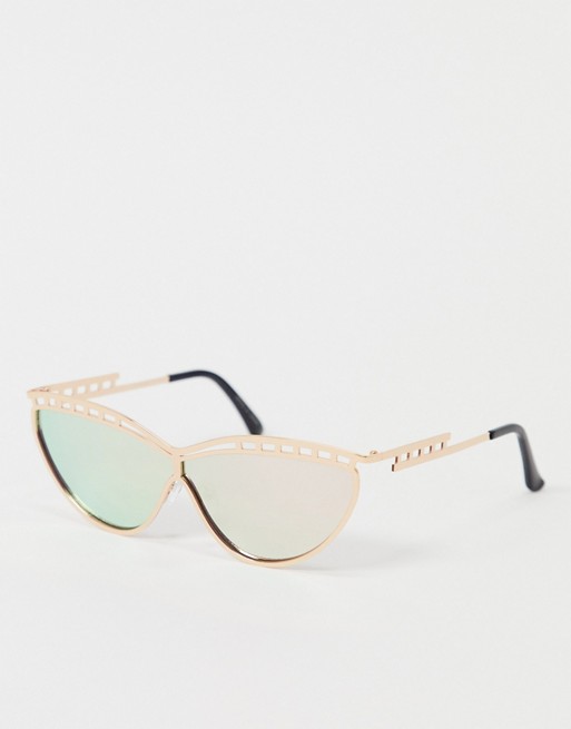 Jeepers Peepers cats eye sunglasses in gold