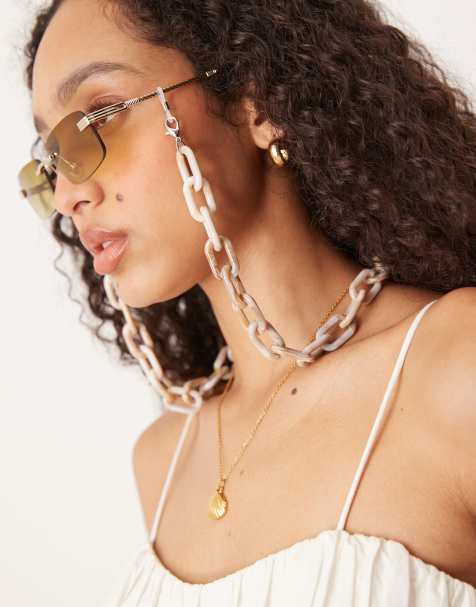 Jeepers Peepers - Chaîne épaisse en résine pour lunettes de soleil - Crème - view 1