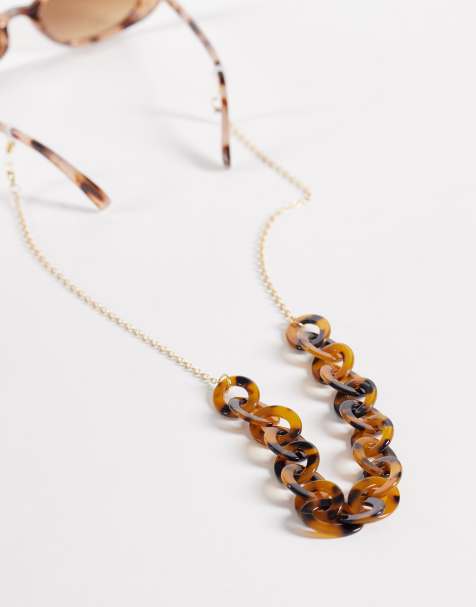 Jeepers Peepers chunky resin sunglasses chain in tort - view 1