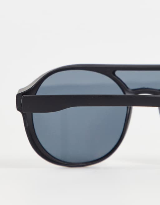 Jeepers Peepers chunky round sunglasses with side caps in black, 2 of 4