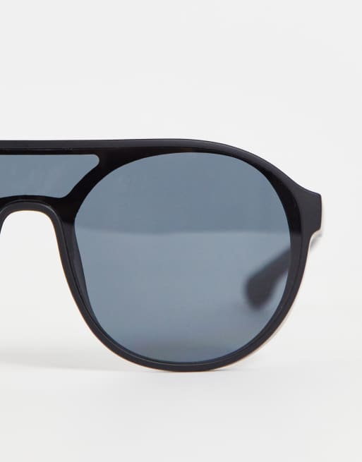 Jeepers Peepers chunky round sunglasses with side caps in black, 4 of 4