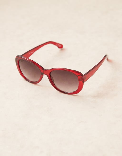 Jeepers Peepers - Chunky vierkante zonnebril in rood, 2 van 3