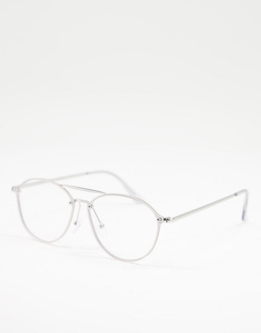 Jeepers Peepers clear lens sunglasses-Silver