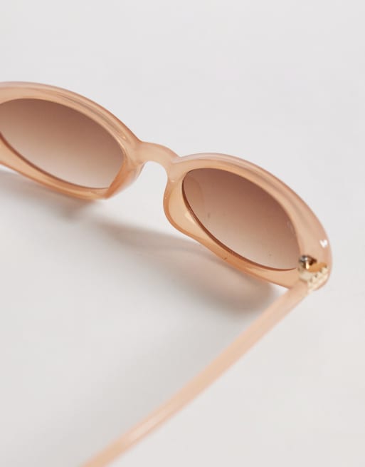 Jeepers Peepers - Cremefarvede ovale solbriller med brune glas , 3 af 3
