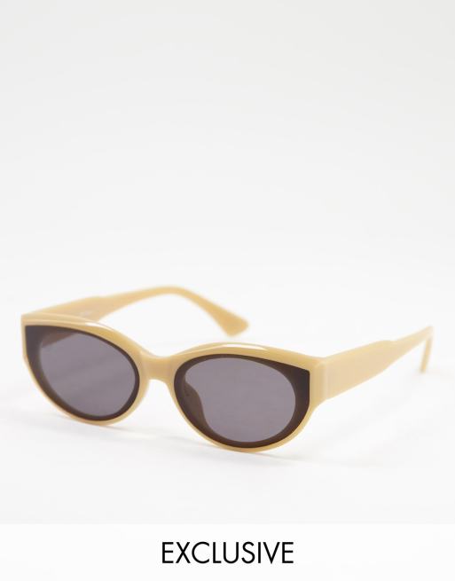 Jeepers Peepers – Damskie okulary przeciwsłoneczne typu kocie oczy w kolorze matowego brązu, tylko w ASOS