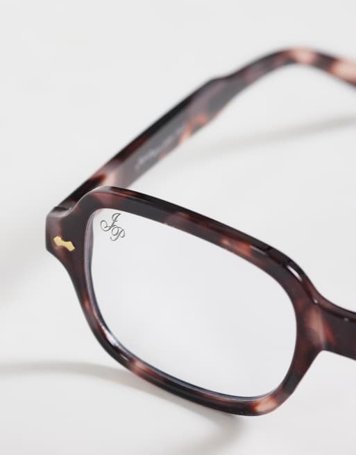 Jeepers Peepers eckige Brille mit klaren Gläsern in Schildpattoptik, 2 von 3