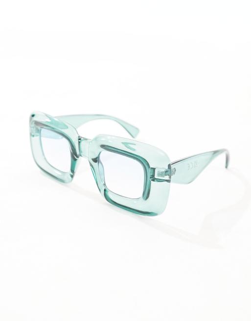 Jeepers Peepers – Eckige Bubble-Sonnenbrille in Blau, 2 von 4