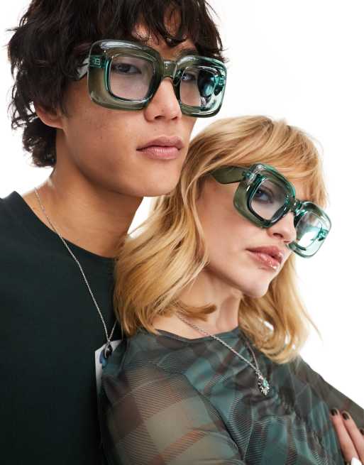Jeepers Peepers – Eckige Bubble-Sonnenbrille in Blau, 4 von 4